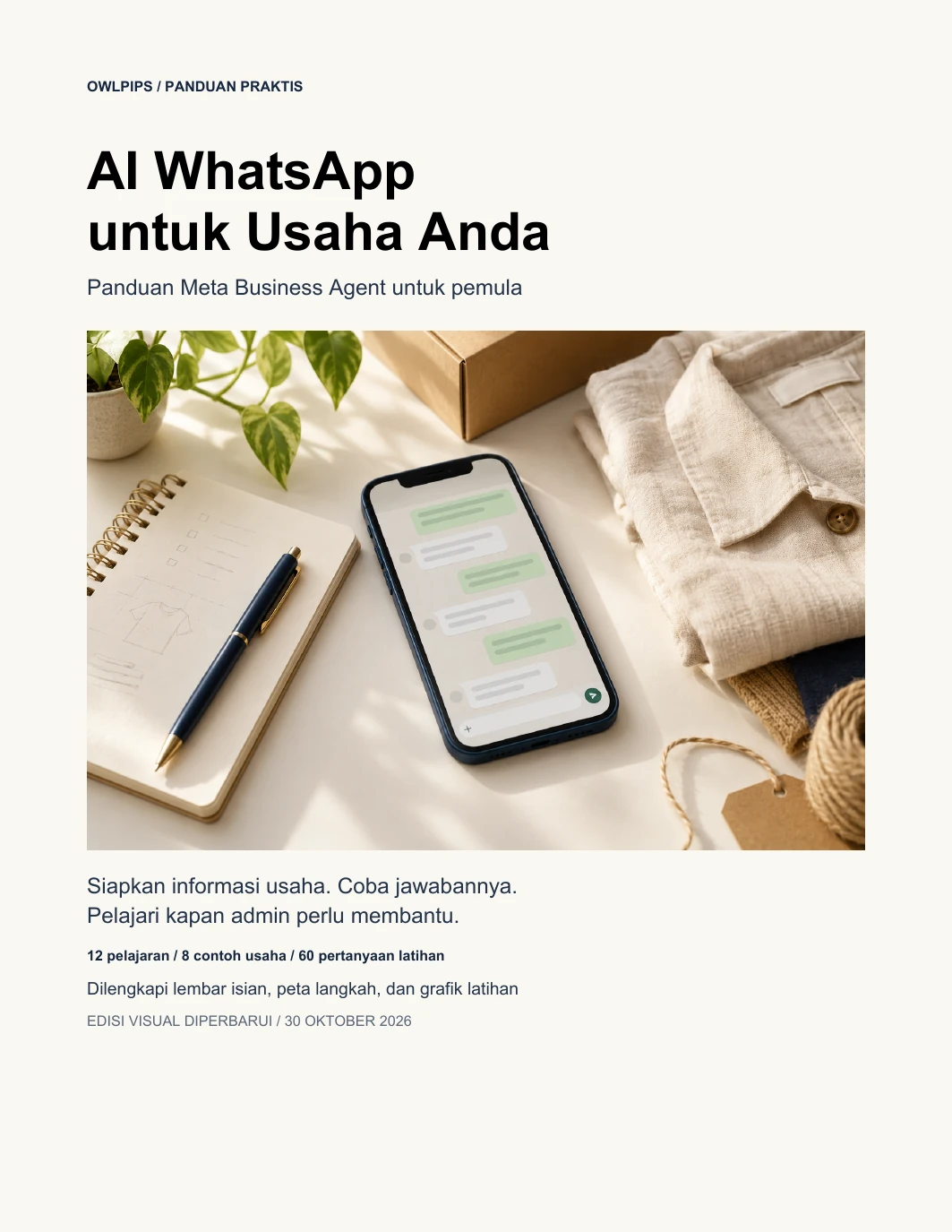 Sampul ebook AI WhatsApp untuk Usaha Anda dari OwlPips.